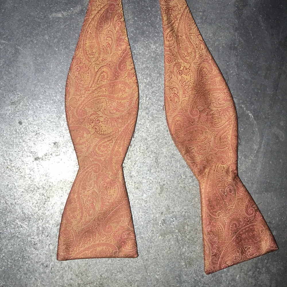 Peach Colored Paisley Bow Tie